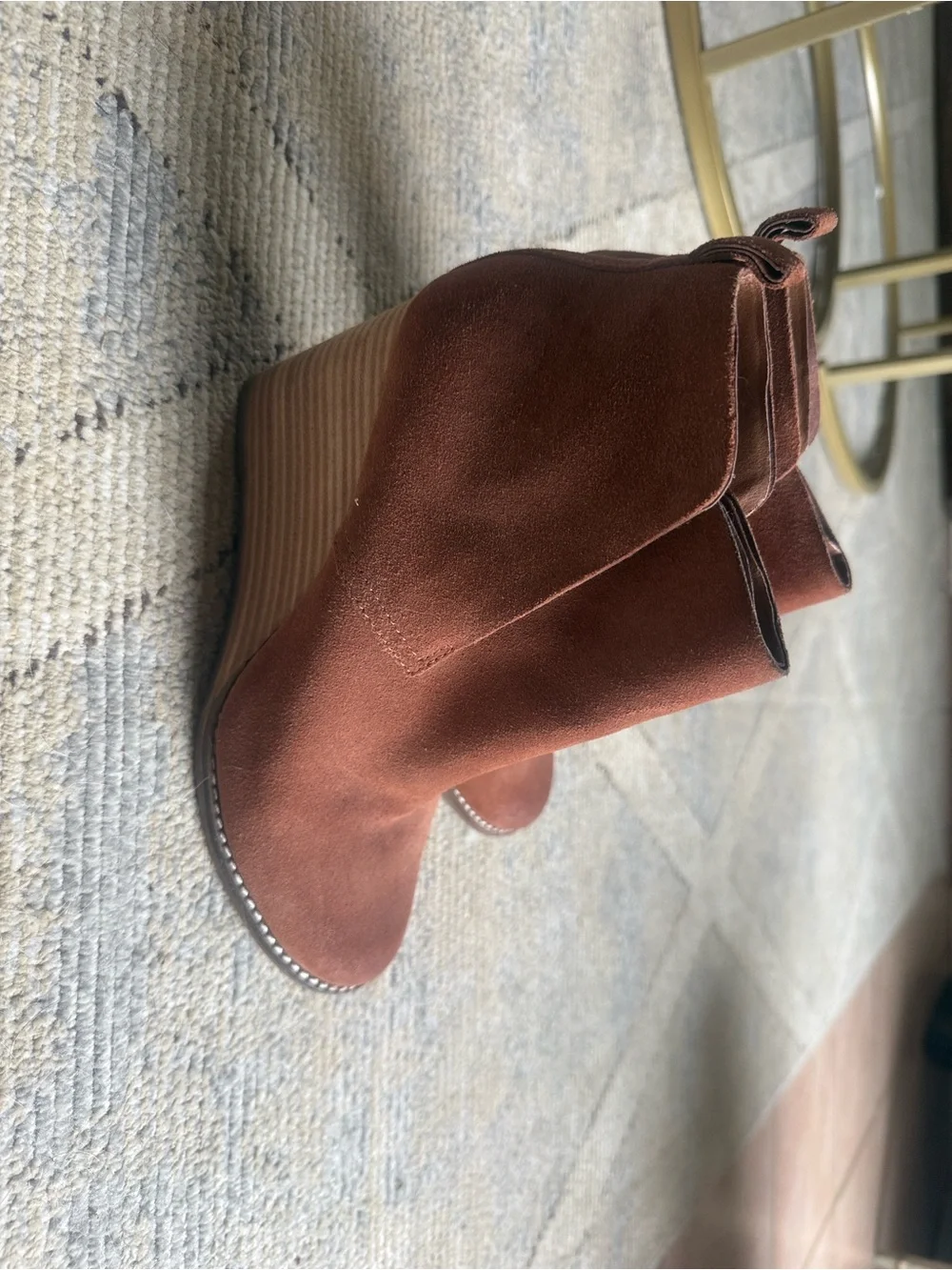 Lucky Brand Rust Suede Ankle Booties